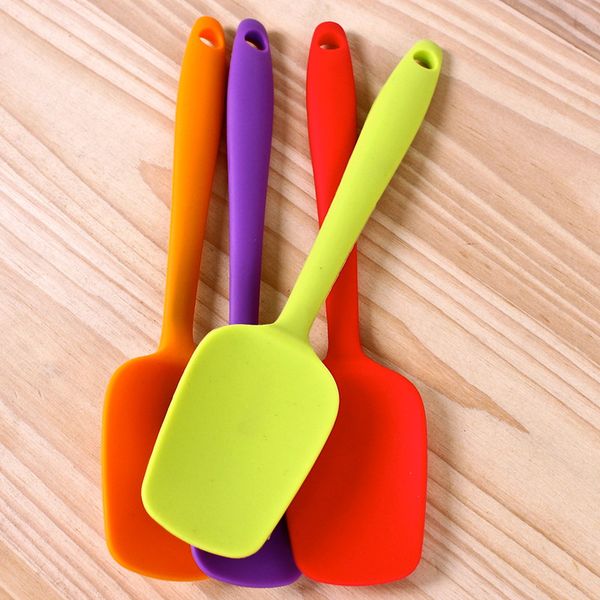 Pelle en silicone résistant à la chaleur poignée intégrée cuillère grattoir spatule crème glacée gâteau cookie outil de cuisine ustensile 1223447