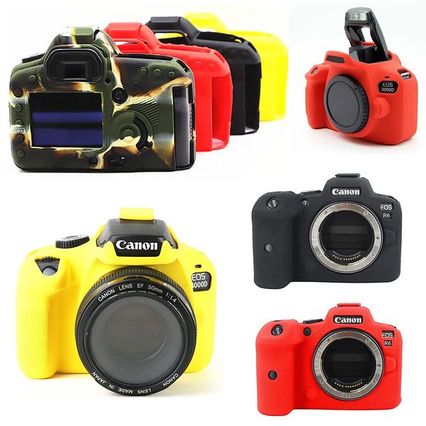 Silicone Skin Case Cover Bag de cámara DSLR para R8 R10 R6 R7 M50 90d 60d 800d 1300d 6d2 5d 6d Mark II 5DII 5D2 T7I T6 T8I 240418