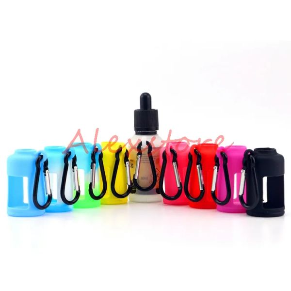 Peau de silicone pour bouteilles liquides Boîte à poche douce Boîte affichage coloré protecteur Fit E Juice Bottle 30ml Silicon Rubber Sheeve