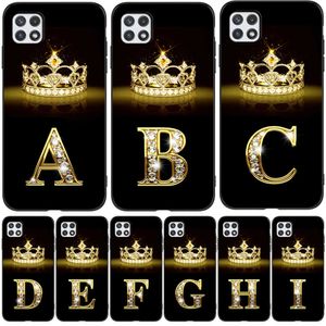 Voor Samsung A22 Case Phone Back Cover Galaxy A22S 5G 4G GalaxyA22 A 22 Zwart Tpu Case Gouden Letters