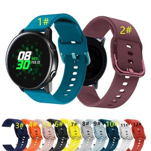 Correas de silicona para reloj inteligente Est 20mm 22mm para Samsung Galaxy Active 2 3 Gear S2 correa de reloj pulsera con hebilla de metal de Color