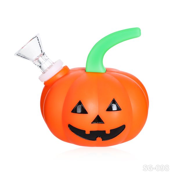 Pot à fumée en Silicone pour Halloween, citrouille, eau de fumée, tuyau Portable, accessoires pour fumer, porte-herbes, MINI Shisha Hookha