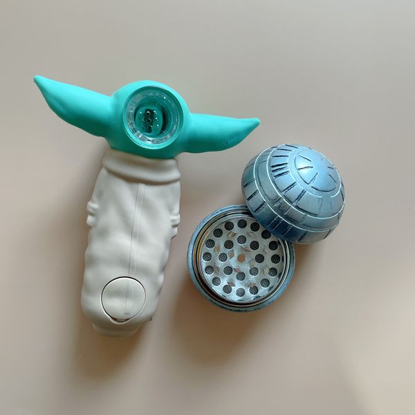 Pipe à fumer en silicone, nouveauté, pour bébé, avec broyeur en métal