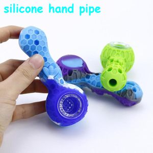 Silicone Smoking Pijp Reizen Tobacco Pijpen Lepel Sigaret Buizen Glas Bong Wax Dabber Tool