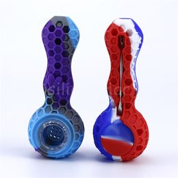 Pipes à fumer en silicone avec outils dabber NC Kit Set Bouchon de concentré Dab Rigs Silicon Wax Oil Burner Pipe