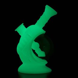 pipe à eau en silicone capsule spatiale narguilé barboteur dab rig pipes à tabac rougeoyantes bongs avec bols en verre