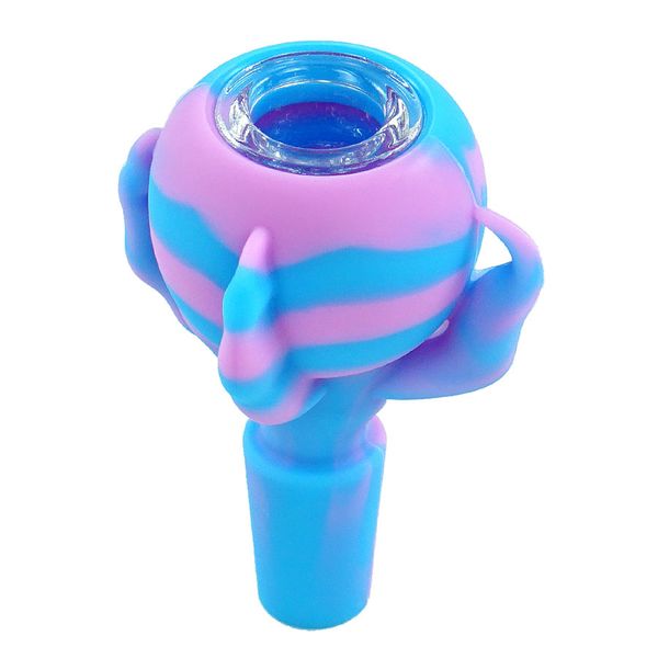 Silicona fumar pipas de agua burbujer tazón dab rig pipe de pipa de enchufa aceite de tabaco bong