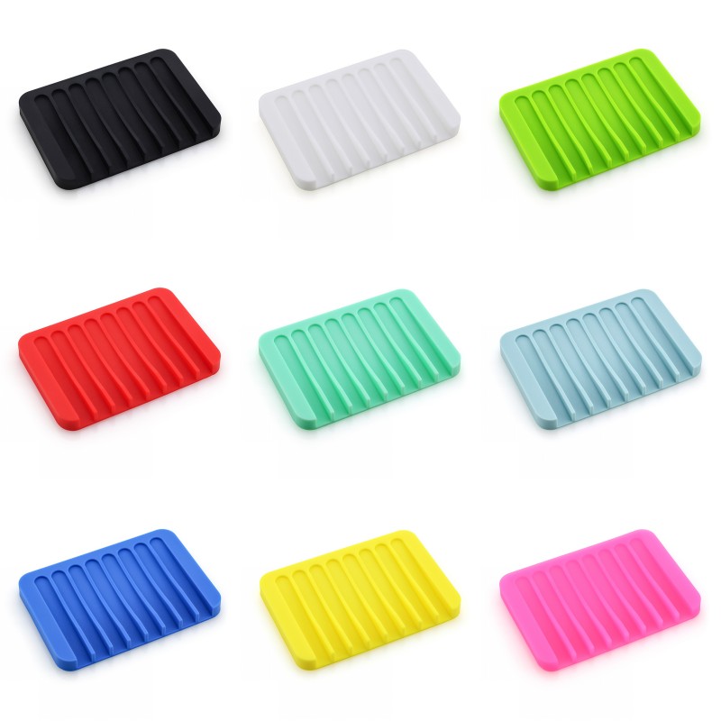 Silicone Soap Dishes Waterfall Soap Tray Flexible Silicone Shower Bathroom Kitchen Counter Top Soaps Saver Holders