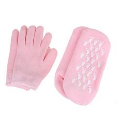 Gant de chaussette en silicone réutilisable SPA Gel chaussettes hydratantes gants blanchissant traitement exfoliant beauté lisse masque pour les mains soins des pieds E6454282