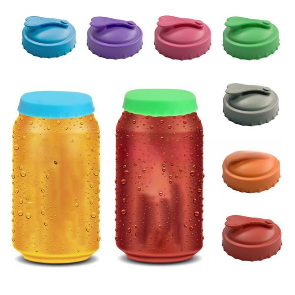 Couvercle de canette de Soda en Silicone, bouchon réutilisable pour Soda, bière, boissons, jus, Coke, boisson, convient au protecteur de canettes Standard DF1292