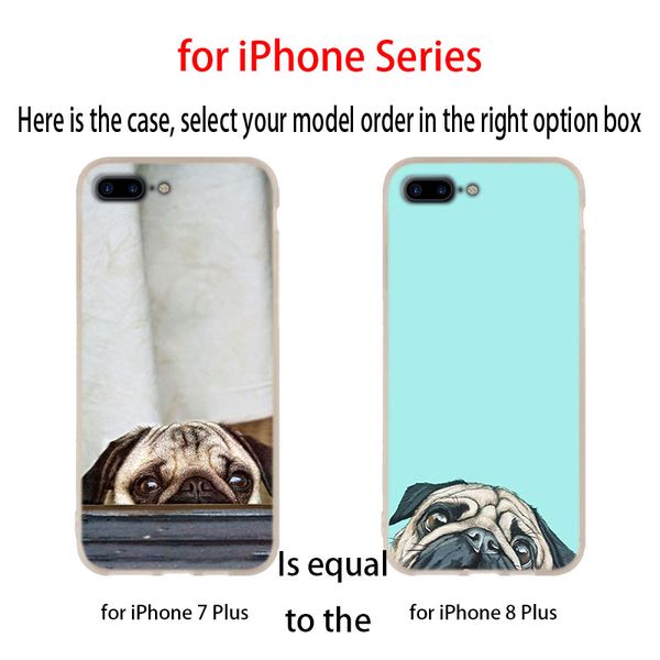 Case de coque suave de silicona para iPhone 14 13 12 11 Pro x xs max xr más mini se 2020 CUBIERTOS CUBIERTOS PERROS POODLE PUG Doggy