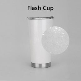 Flash Water Flessen Lichtgevende Tuimelaars Rvs Tumbler Fluorescerende Mok Auto Cup Ice Bar Cups 20oz