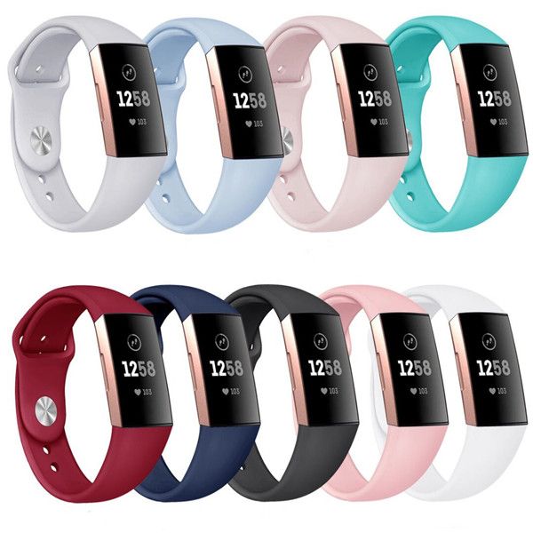 Remplacement de bande de sport en silicone pour Fitbit Inspire HR Charge 3 2 Versa Samsung Galaxy Watch Active Apple Watch Band Dragonne
