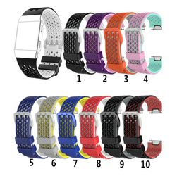 Bracelets de montre de sport en silicone Bracelet bicolore Bracelet de remplacement avec libération rapide pour Fitbit Ionic Smart Watch9140596