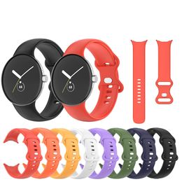 Silicone Sports Pols Pols Bandband voor Google Pixel Watch Curved End End Bracelet