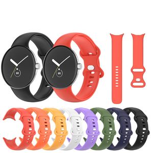 Bracelet de bande de boucle de poignet de sport en silicone pour bracelet à extrémité incurvée Google Pixel Watch