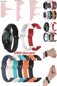 Bracelet en silicone 18 mm 20 mm 22 mm Bracelet respirant pour Samsung Galaxy Watch Active2 42 mm 40 mm Gear S3 Huawei GT Amazfit Garmin8034440