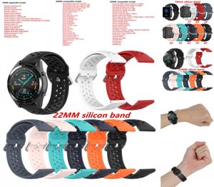 Siliconen band 18 mm 20 mm 22 mm ademende bandarmband voor Samsung Galaxy Watch Active2 42 mm 40 mm Gear S3 Huawei GT Amazfit Garmin8286955