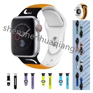 Bracelet en silicone pour Apple Watch Band 38mm 40mm 41mm Ultra 49mm bracelet Apple watch series 7 8 se 3 4 5 9 Montres intelligentes Remplacement Designer Hommes Femmes