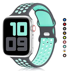 Bracelet en silicone pour Apple Watch Band Ultra 49mm Series 8 7 41mm 45mm 38mm 42mm Sport Bracelet en caoutchouc pour iWatch 6 SE 5 4 3 44mm 40mm