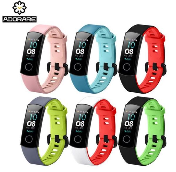 Brotte en silicone pour Huawei Honor Band 4 Solide de remplacement coloré pour Huawei Honor 4 accessorize Belt1928410 pour Huawei Honor 4