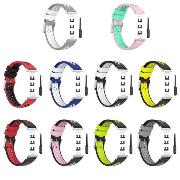 Correa de silicona para el reloj Huawei Fit Sport Muñeca Silicone Silicone Silicone For Huawei Watch Fit Sport Muñequera Muñeca Pulsera inteligente Reemplazo de correas suaves