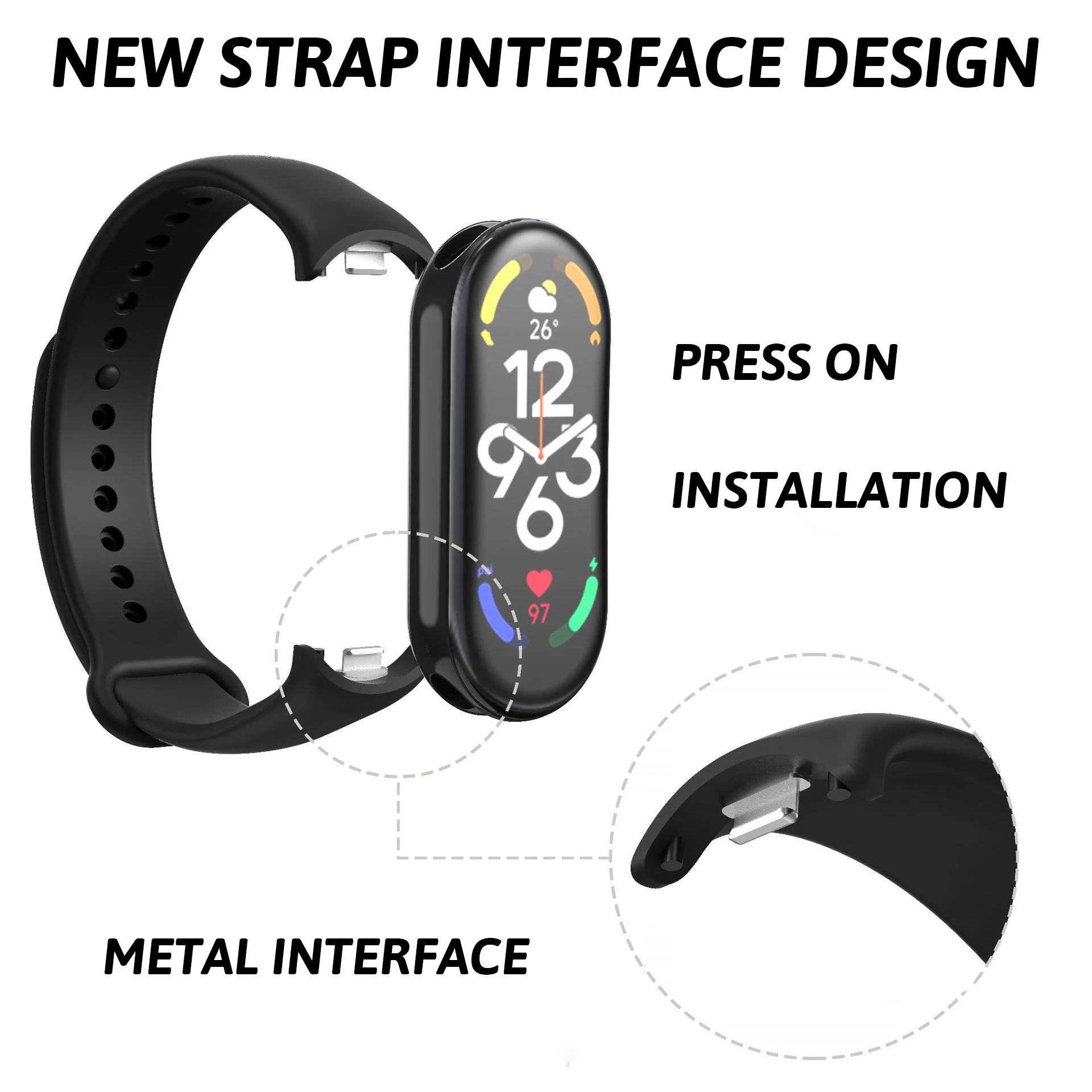Silikongurt für Xiaomi Mi Band 8 -Gurt NFC Sport Gummiarmband Armband Pulseira Correa Xiaomi Smart Band 8 Accessoires