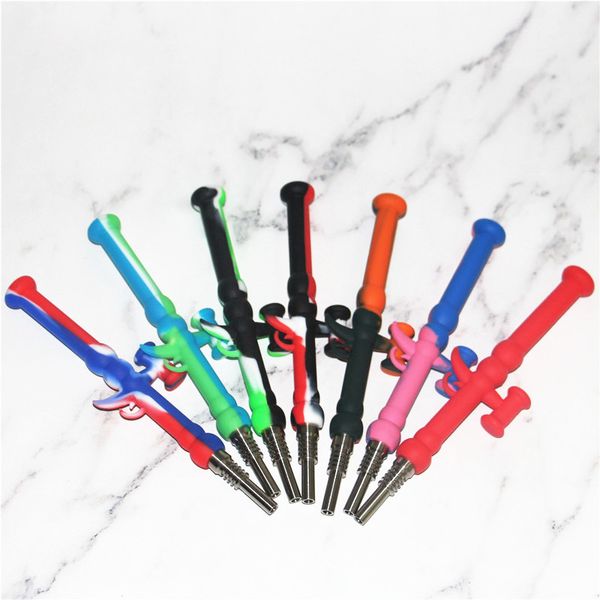 Pipes à fumer silicone paille rip rond antiadhésif Silicones pot conteneur pour E-cig cire Bho huile butane vaporisateur pots Dab