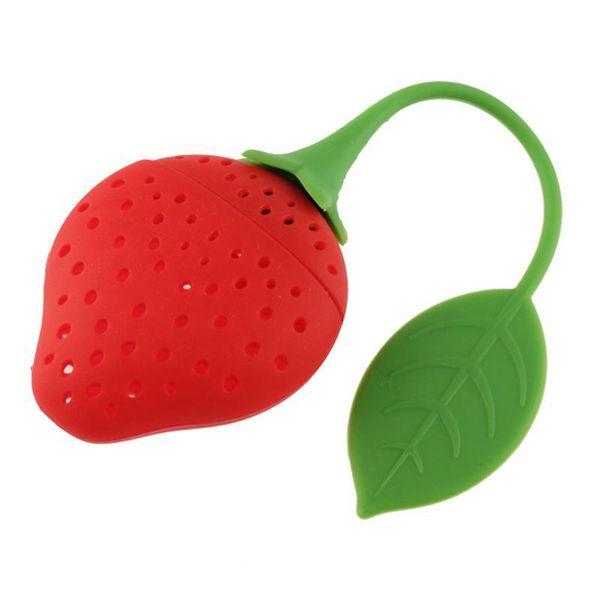 Infuseur à thé en silicone en forme de fraise passoire à thé en silicone sac de remplissage boule louche DH5900