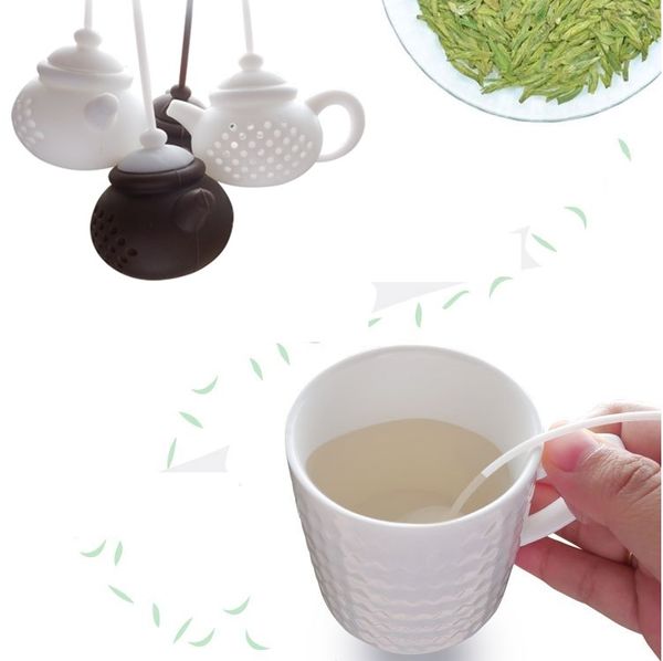 Herramientas de té de silicona, herramienta de infusión de té, creatividad, forma de tetera, filtro reutilizable, difusor, fabricante de tés para el hogar, accesorios de cocina ZC893