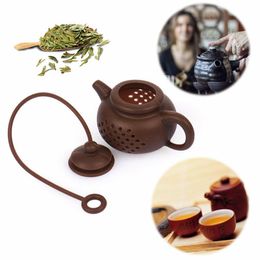 Passoire à thé en forme de théière en Silicone, infuseur à café blanc réutilisable, nettoyage en toute sécurité, filtre à thé, accessoires de cuisine