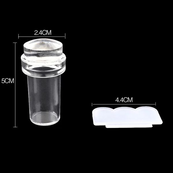 Kit d'estampage en silicone transparent à ongles français pour la manucure plaque tampon pochon gabarit de sceau de joint grattere