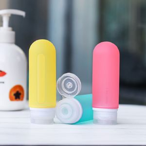 Siliconen reizen flessen picknickfles doorschijnend kleuren lotion cosmetica shampoo draagbare kleine kan het op het vliegtuig ZZE5592 nemen