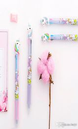 Silicone Unicorn 3 Color Ballpoint Pens Rainbow Multicolor mignon Unicorn Student Pen Home Office Fluent écriture stylos DH1274 T039097635