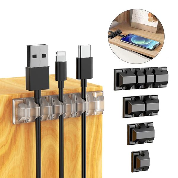 Clips d'organisateur de câble USB en silicone dans la voiture Home Office Desktop Management Wire Cord Cordon Câble Câble pour le clavier de la souris