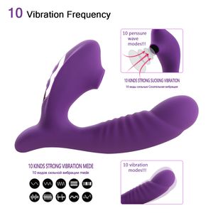 Siliconen Vagina zuigen Vibrators 10 Snelheid Vibrerende Orale Zuig Magic Wand Clit Stimulator Speeltjes voor Vrouw Masturbatie Y0320