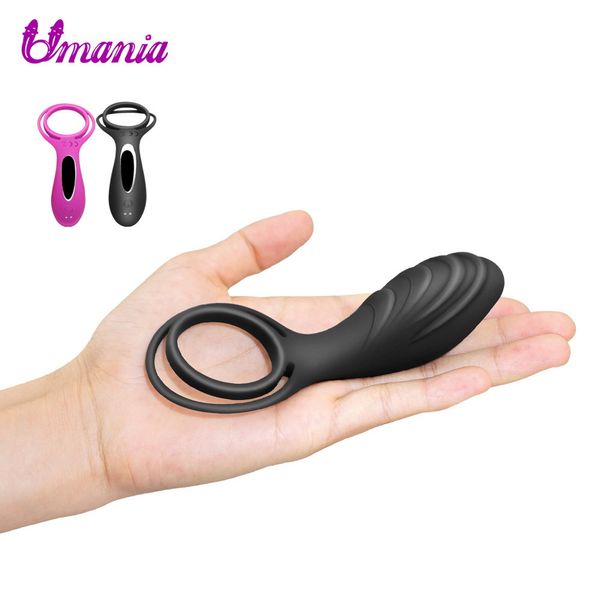 Anneaux doubles vibrants en silicone, anneau d'amélioration du pénis masculin rechargeable, vibrateurs clitoridiens du point G, stimulateurs de vibrations, jouet sexuel MX191228