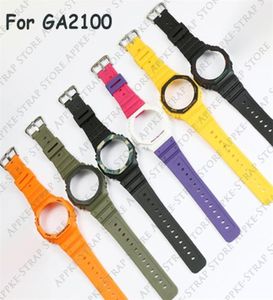 Brotte de montre en silicone pour le groupe de montre Casioak GA2100 et les bandes de lunette de casse remplacement pour GA2110 ACCESSOIRES DIY 2206274823203