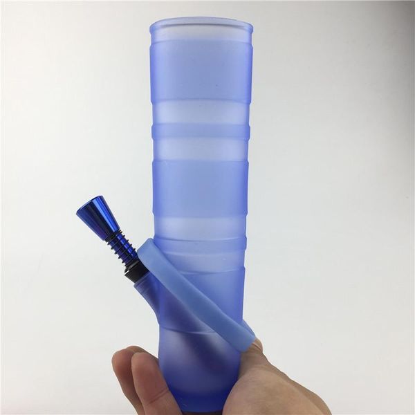 Bong de agua de silicona doblado y portátil con plataforma petrolera de filtro doble de plástico de 6 colores diferentes para fumar