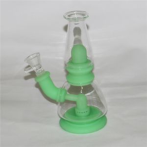 Pipes à eau en silicone Bongs narguilé avec bol en verre portable Dab Oil Rigs Accessoires pour fumer Bong récupérer les capteurs