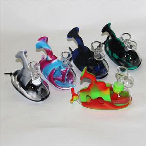 Siliconen Water Pijpen Roken Hookahs Glas Bongs Silicon Recycler Oliereiljes Concentrate Rookpijp met Quartz Tips Terp Slurper Banger Nail