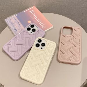 Silicone Weave Design Candy Back Case pour iPhone 14 13 Pro 11 12Pro 14Pro Max Soft TPU Coque Cover