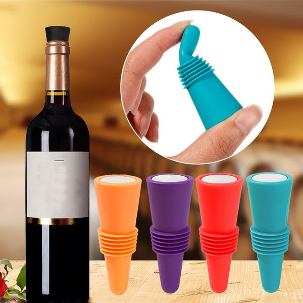 Bouchon de bouteille de vin et de boisson en silicone anti-fuite bouchons de scellant de bouteille de champagne bouchons d'économiseur de vin outils de barre de cuisine réutilisables