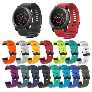 Pulsera de silicona para Garmin Fenix 5 5S 5X Pulsera para Garmin Fenix 5 Correas Correa de reloj de silicona Accesorios 20mm 22mm 26mm