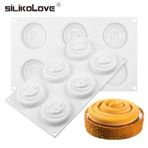 Silikolove 6-holte cakevorm ronde vormige siliconen mallen voor spons cakes mousse chocolade Dessert bakvormen 211110