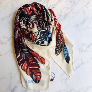 Zijden en kasjmier sjaal prachtig drukontwerp merk damessjaals mode bijpassende sjaal cadeau 140 140cm249b