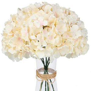 Silk artificiel Hydrangea Fleurs 54 Pétales Soie Hydrangeas avec tige pour la décoration de la table de la table de la table de mariage
