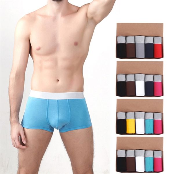 Boxer en soie pour hommes, culotte respirante, spandex, sous-vêtements sexy pour hommes, sous-vêtements pour hommes, boxers, culottes, ensemble LJ200922