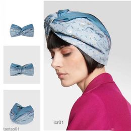 Bandeaux élastiques en soie bleu et clair pour femmes et filles, imprimé de luxe avec mors de cheval, accessoires pour cheveux, écharpe, cadeaux 86SE