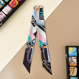 Soie Femme Châle Mode Foulard vingt trois types de couleurs Géométrie élégante Imprimer Foulard carré Bandana Bandeau Head Wraps 25HFU